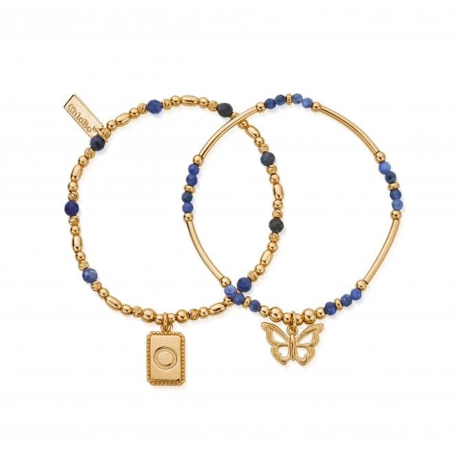 Gold New Beginnings Sodalite Set Of 2 Bracelets GBSET33773379ChloBoGBSET33773379