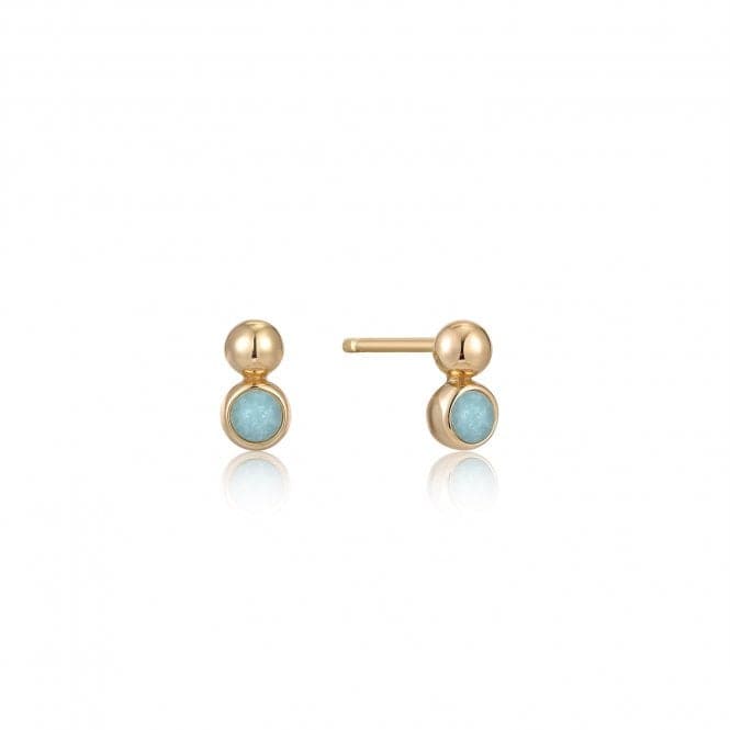 Gold Orb Amazonite Stud Earrings E045 - 01G - AMAnia HaieE045 - 01G - AM
