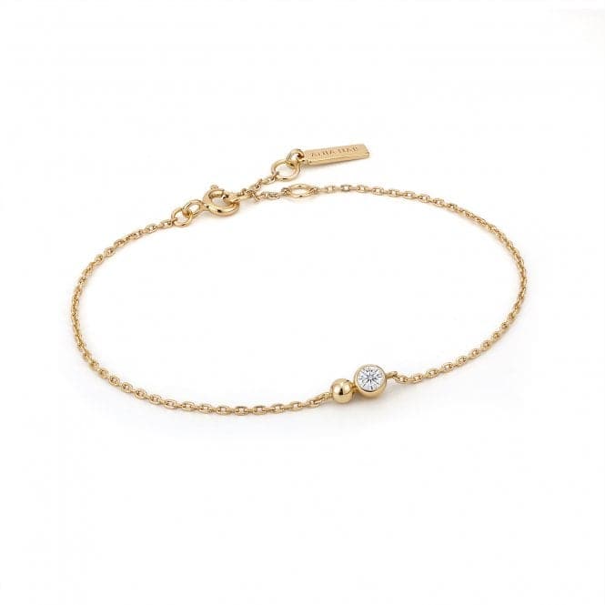 Gold Orb Sparkle Chain Bracelet B045 - 01G - CZAnia HaieB045 - 01G - CZ