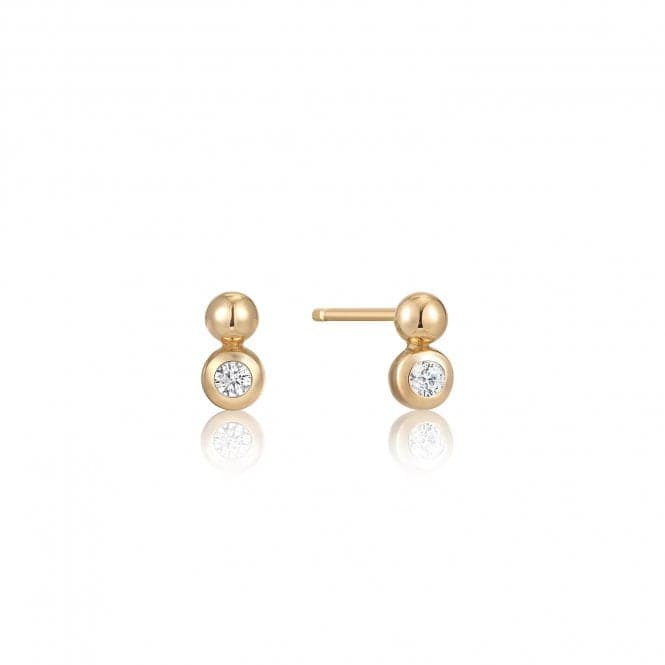 Gold Orb Sparkle Stud Earrings E045 - 01G - CZAnia HaieE045 - 01G - CZ