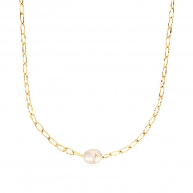 Gold Pearl Sparkle Chunky Chain Necklace N043 - 05GAnia HaieN043 - 05G