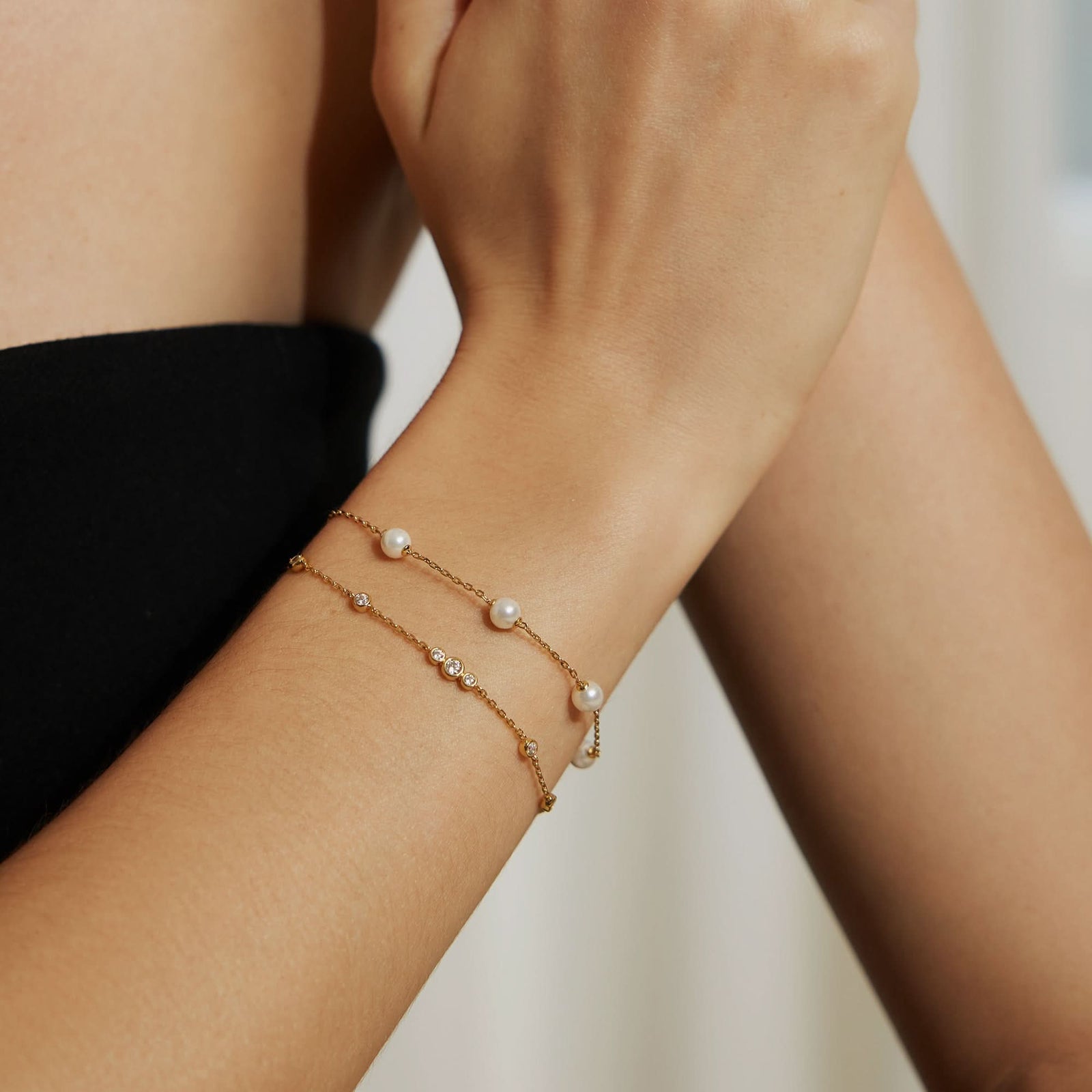 Gold Pearl Station Bracelet B065 - 01GAnia HaieB065 - 01G
