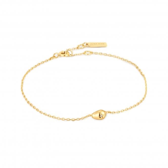 Gold Pebble Sparkle Chain Bracelet B043 - 04GAnia HaieB043 - 04G