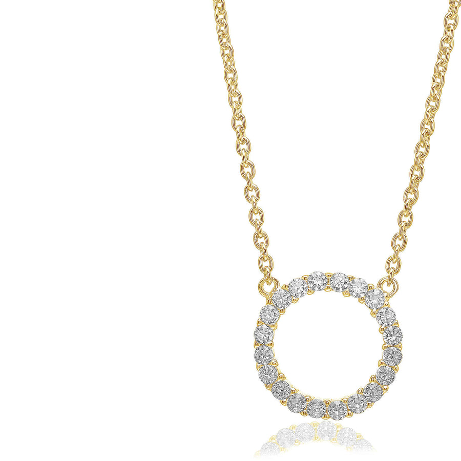 Gold Plated Biella Grande Necklace SJ - C338 - CZ - YGSif JakobsSJ - C338 - CZ - YG