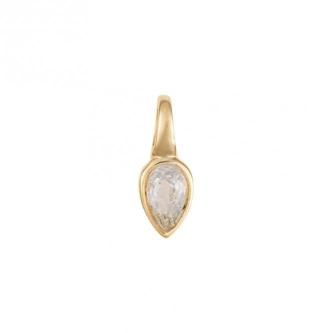 Gold Plated Birthstone April White Topaz Pendant P5217BeginningsP5217