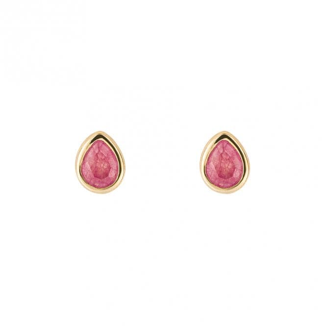 Gold Plated Birthstone July Pink Quartz Earrings E6208BeginningsE6208