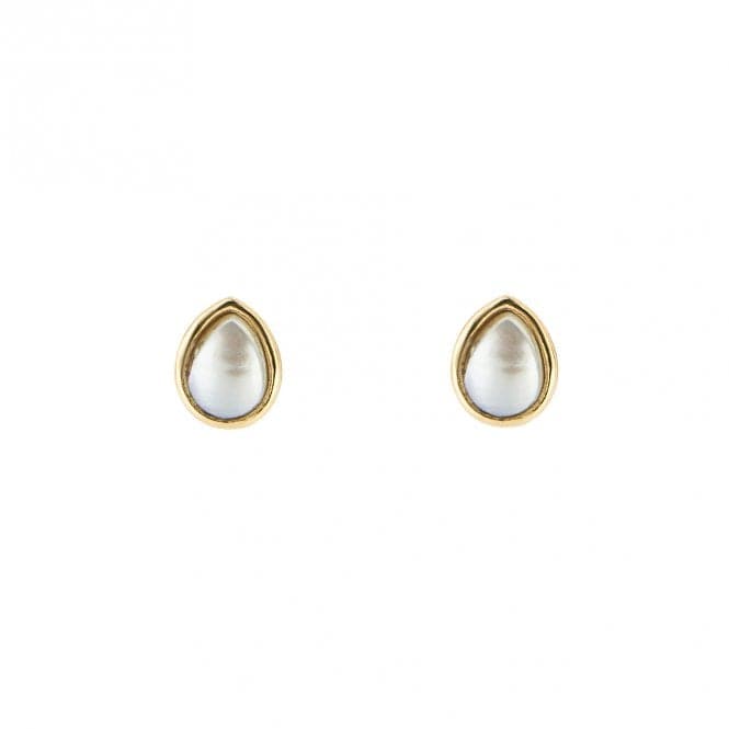 Gold Plated Birthstone June Cabochon Pearl Earrings E6207BeginningsE6207