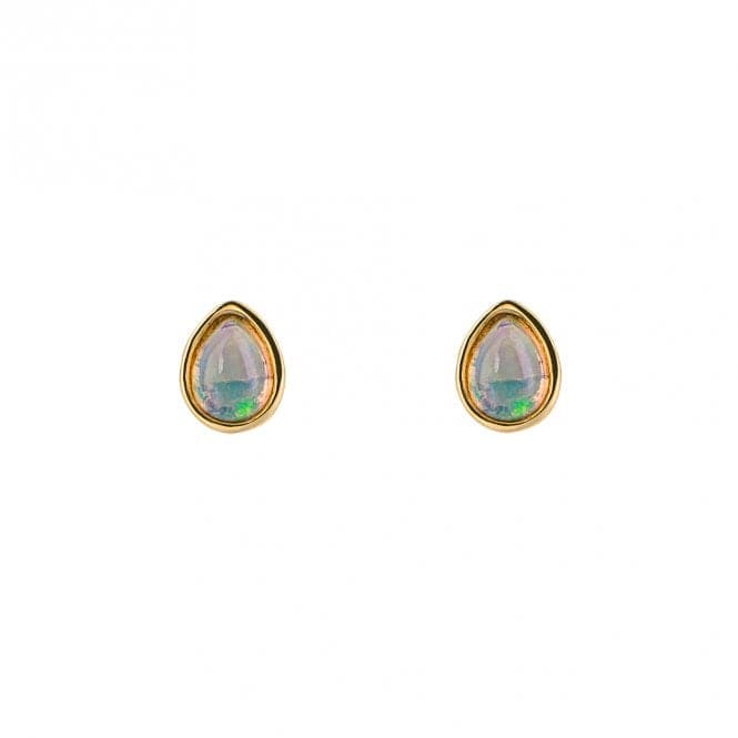 Gold Plated Birthstone October Cabochon Opal Earrings E6211BeginningsE6211