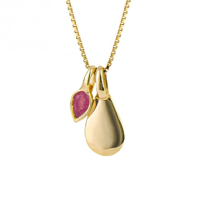 Gold Plated Birthstone Pink Quartz Pendant P5185BeginningsP5185