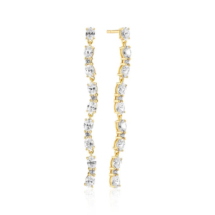 Gold Plated Ellera Ovale Tredici Earrings SJ - E2419 - CZ - YGSif JakobsSJ - E2419 - CZ - YG