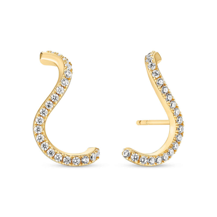 Gold Plated Ellera Waves Earrings SJ - E3890 - CZ - YGSif JakobsSJ - E3890 - CZ - YG