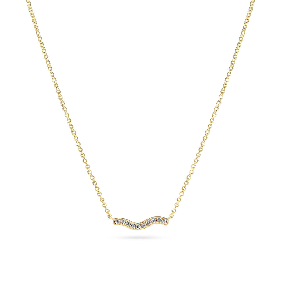 Gold Plated Ellera Waves Necklace SJ - N3859 - CZ - YGSif JakobsSJ - N3859 - CZ - YG