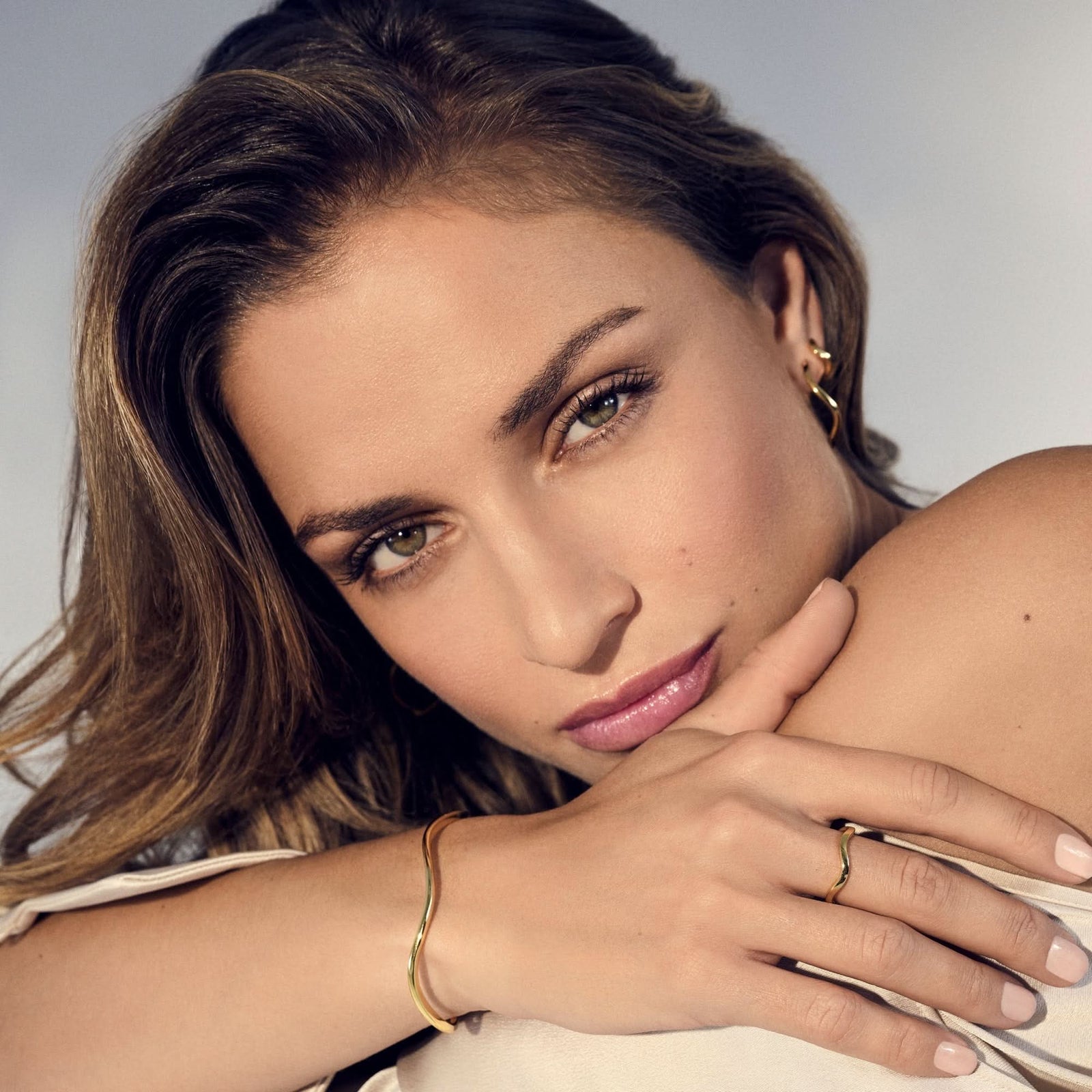 Gold Plated Ellera Waves Pianura Ring SJ - R3869 - YGSif JakobsSJ - R3869 - YG - 50