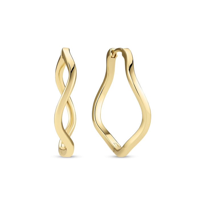 Gold Plated Ellera Waves Pianura X - Grande Earrings SJ - E3879 - YGSif JakobsSJ - E3879 - YG