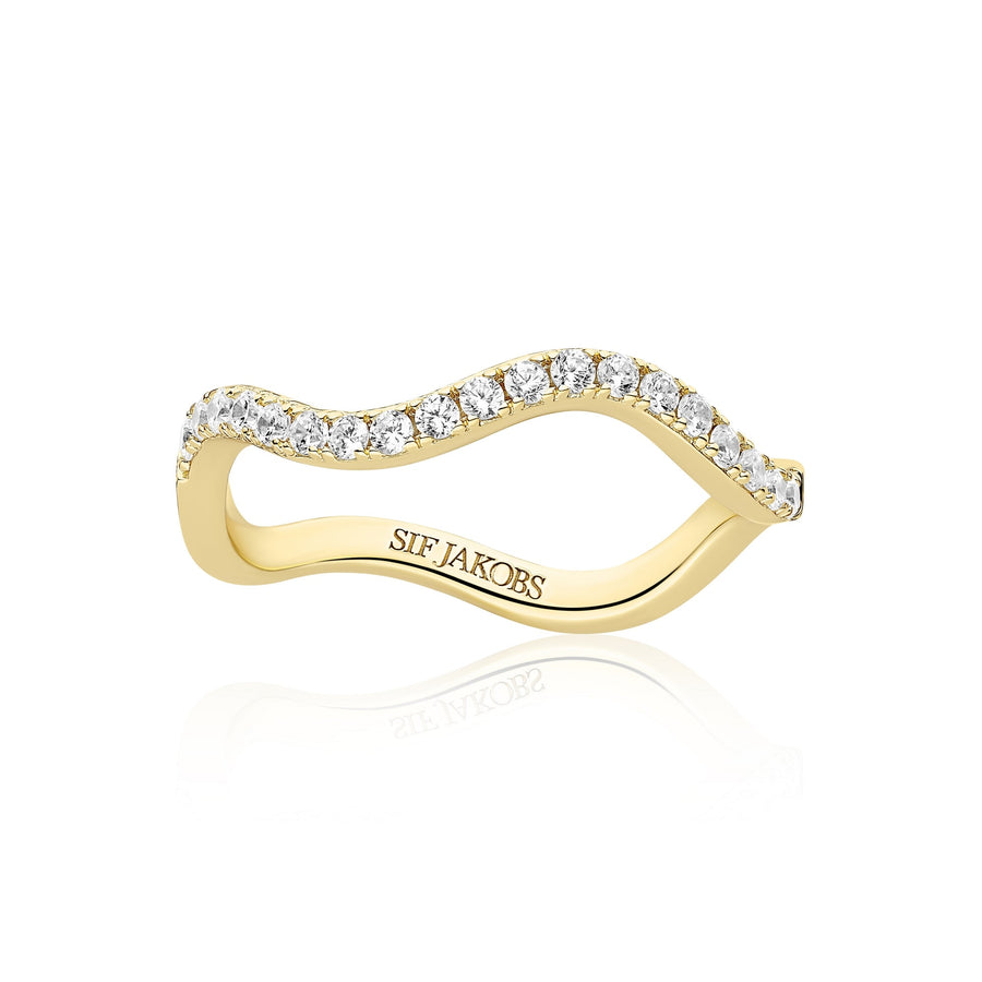 Gold Plated Ellera Waves Ring SJ - R3869 - CZ - YGSif JakobsSJ - R3869 - CZ - YG - 52