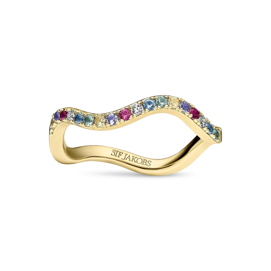 Gold Plated Ellera Waves Ring SJ - R3869 - XCZ - YGSif JakobsSJ - R3869 - XCZ - YG - 50