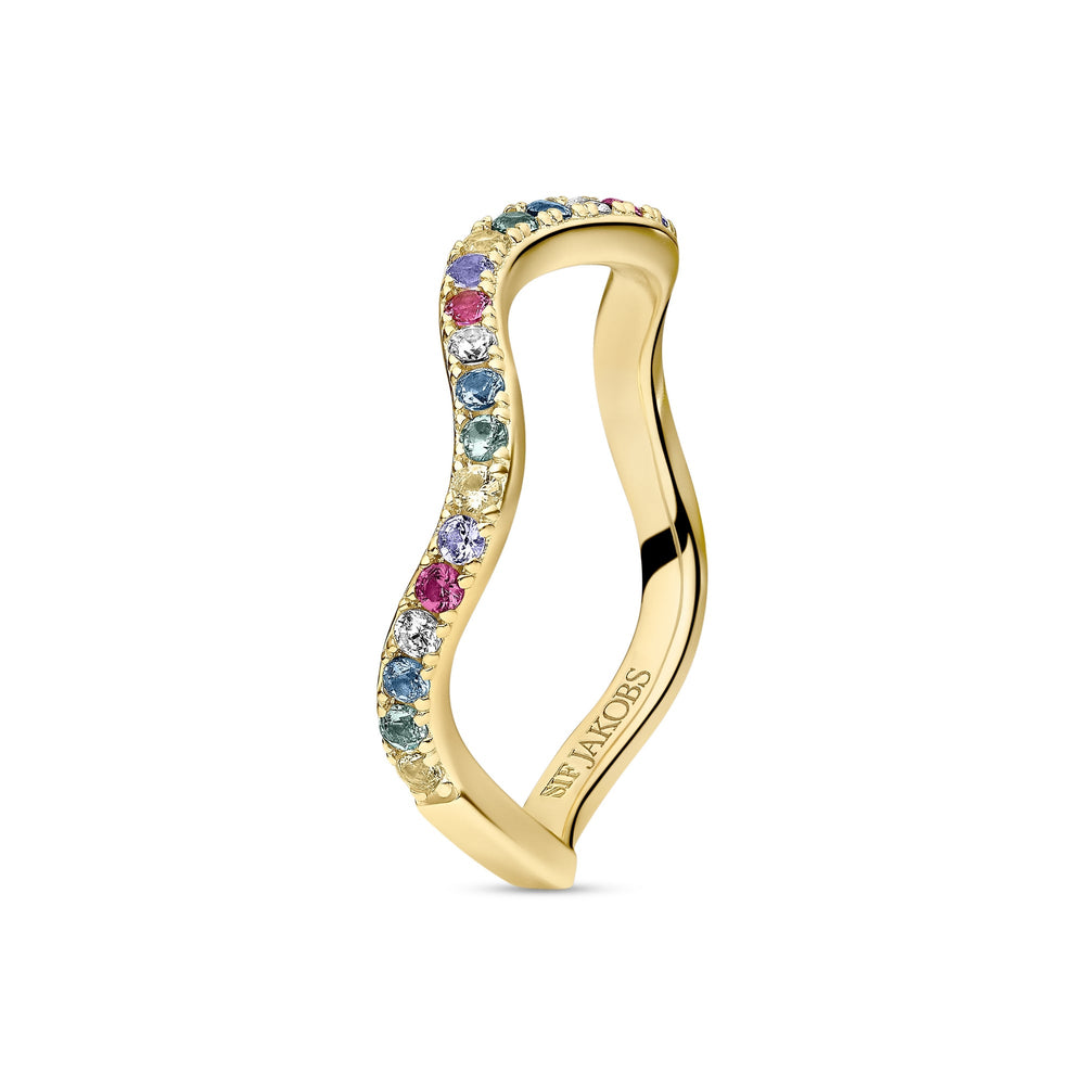 Gold Plated Ellera Waves Ring SJ - R3869 - XCZ - YGSif JakobsSJ - R3869 - XCZ - YG - 50