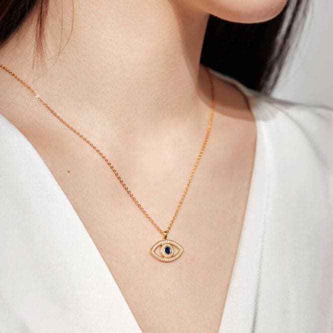 Gold Plated Evil Eye Necklace ERLN013Ellie Rose LondonERLN013