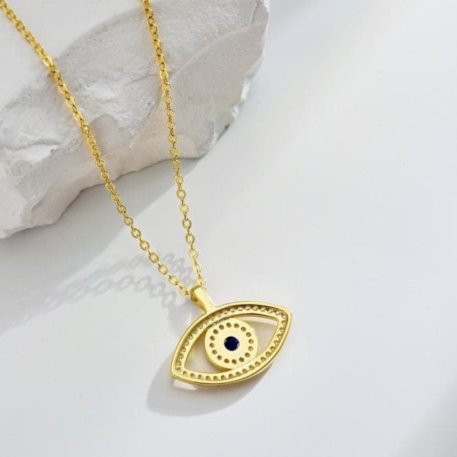 Gold Plated Evil Eye Necklace ERLN013Ellie Rose LondonERLN013