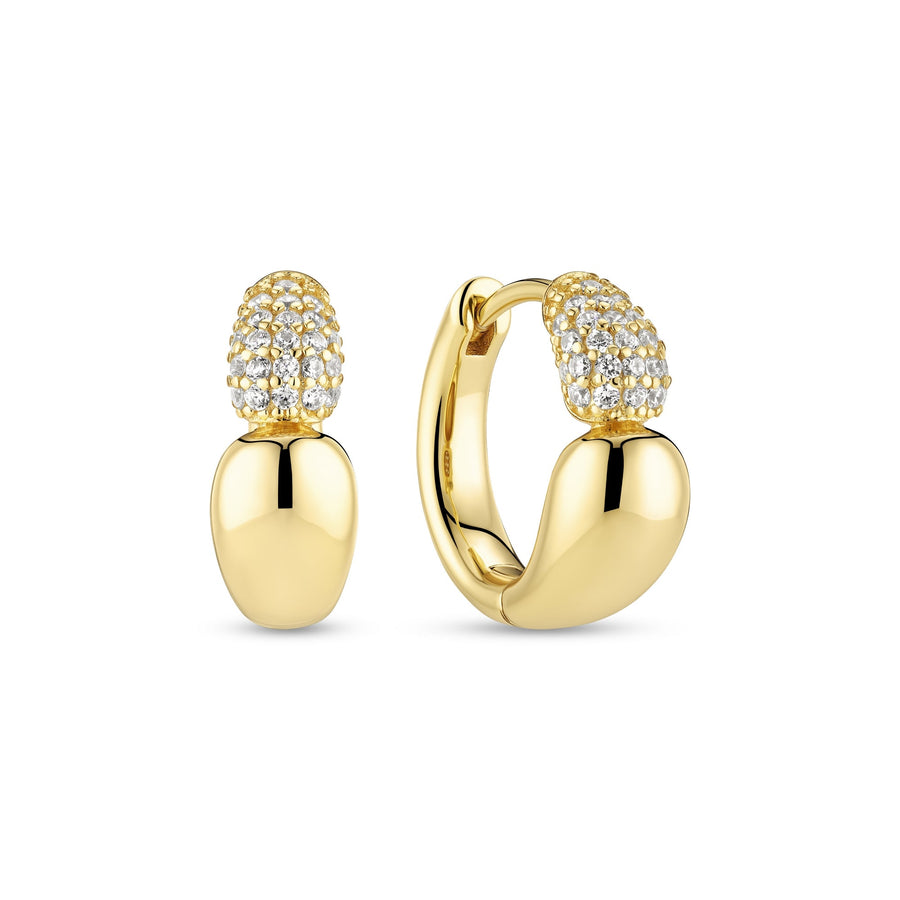 Gold Plated Goccia Creolo Piccolo Earrings SJ - E2582 - CZ - YGSif JakobsSJ - E2582 - CZ - YG