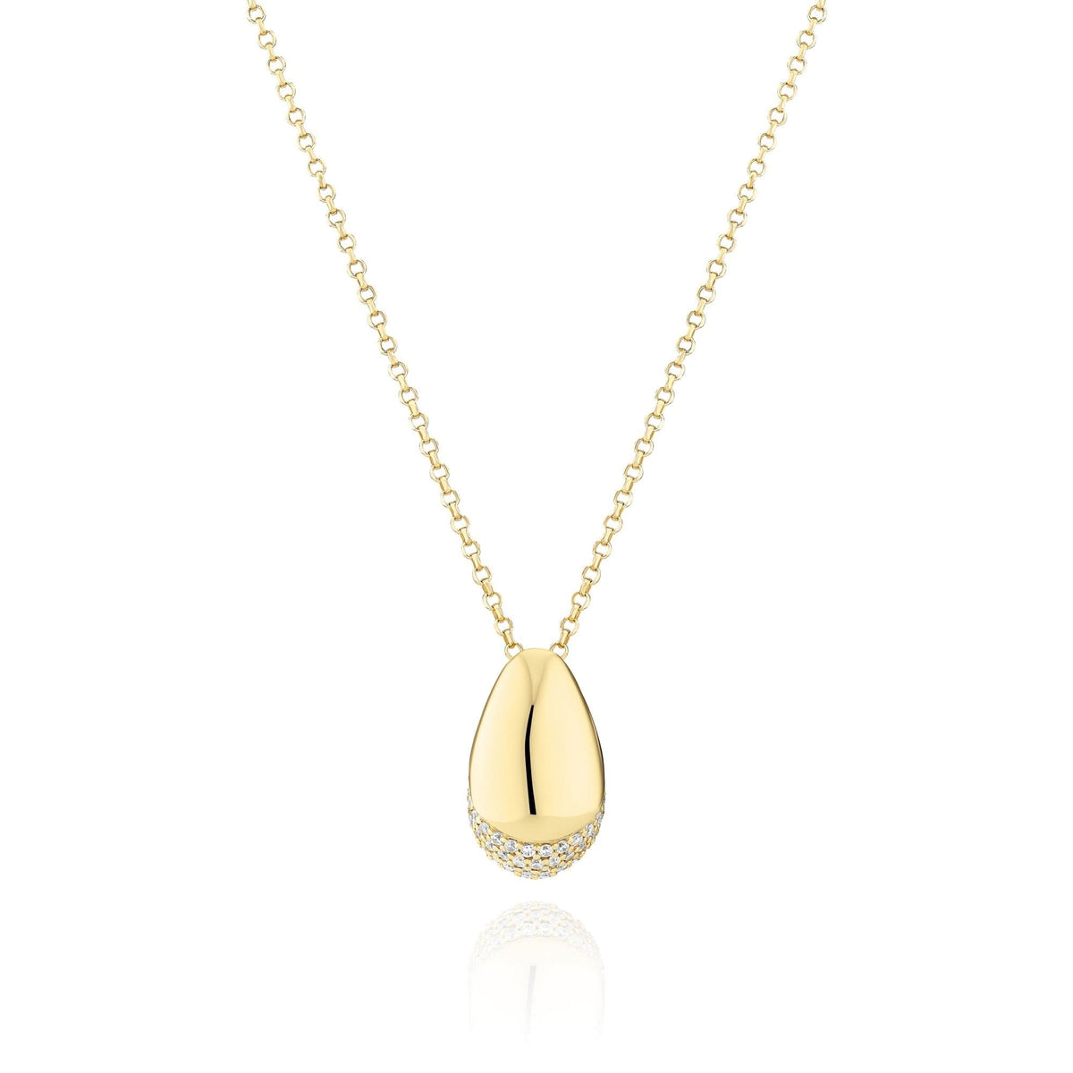 Gold Plated Goccia Necklace SJ - N2479 - CZ - YGSif JakobsSJ - N2479 - CZ - YG