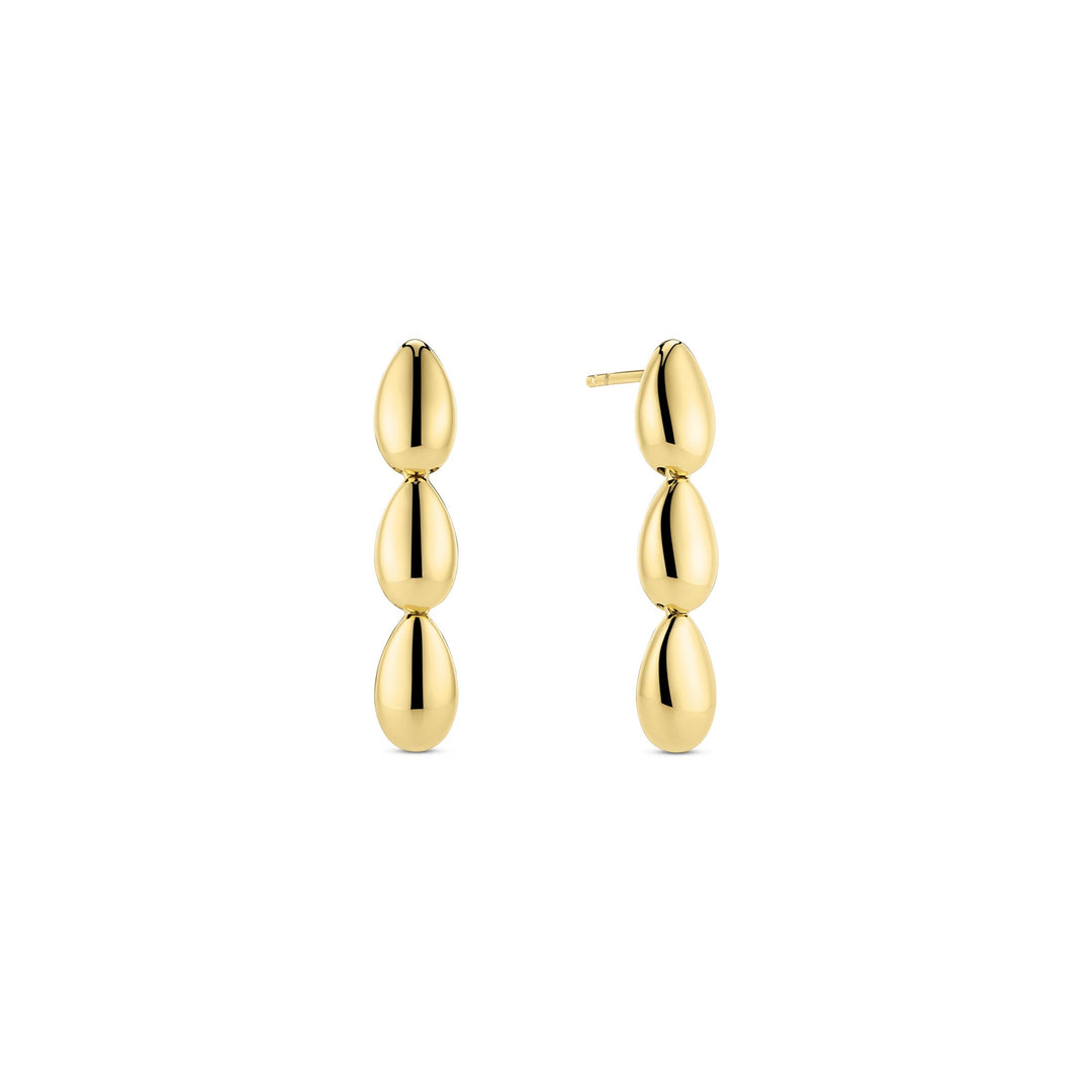 Gold Plated Goccia Tre Pianura Earrings SJ - E2592 - YGSif JakobsSJ - E2592 - YG