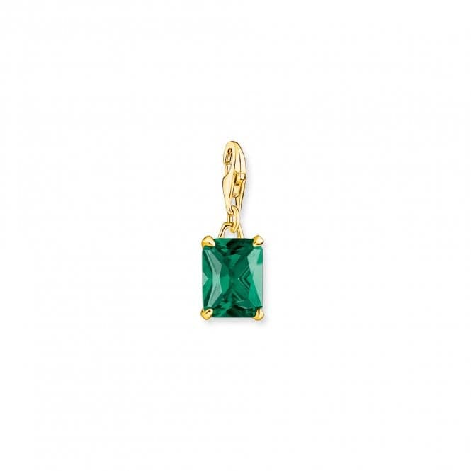 Gold Plated Green Stone Charm 1869 - 472 - 6Thomas Sabo Charm Club1869 - 472 - 6