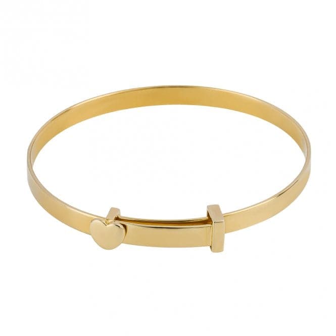 Gold Plated Heart Christening Bangle B5387BeginningsB5387