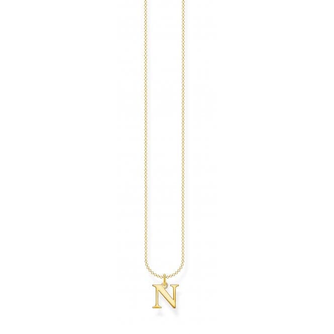 Gold Plated Letter N Necklace KE2023 - 413 - 39 - L45VThomas Sabo Charm Club CharmingKE2023 - 413 - 39 - L45V