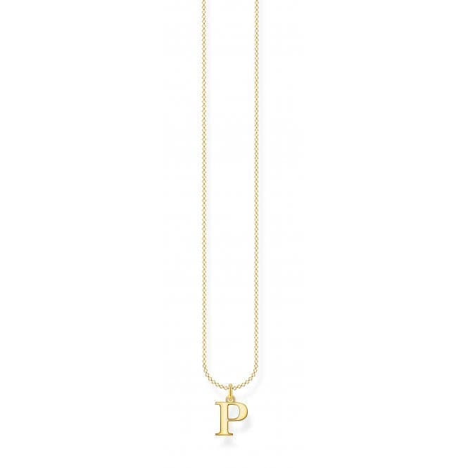 Gold Plated Letter P Necklace KE2025 - 413 - 39 - L45VThomas Sabo Charm Club CharmingKE2025 - 413 - 39 - L45V