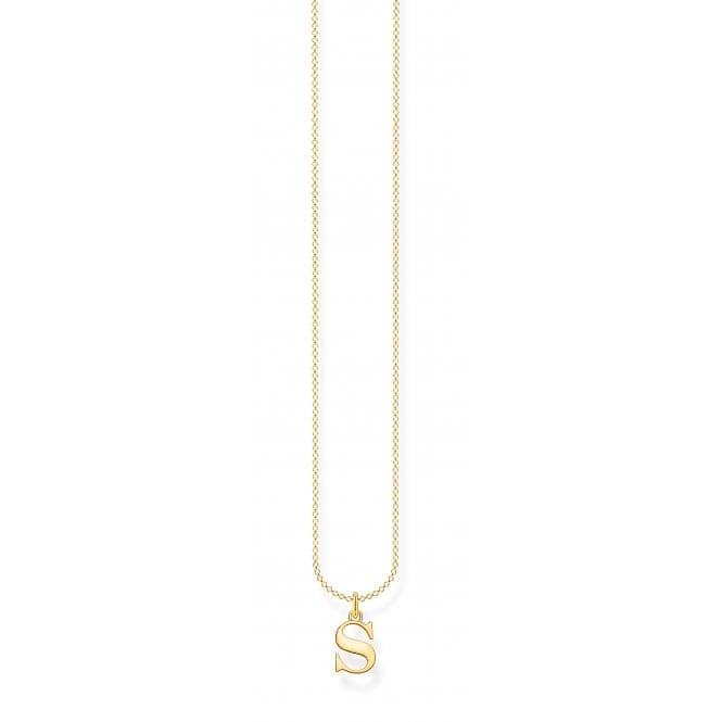 Gold Plated Letter S Necklace KE2028 - 413 - 39 - L45VThomas Sabo Charm Club CharmingKE2028 - 413 - 39 - L45V