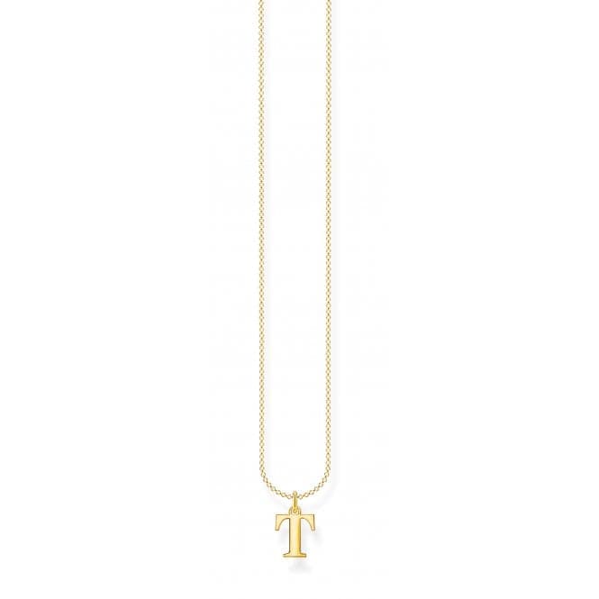 Gold Plated Letter T Necklace KE2029 - 413 - 39 - L45VThomas Sabo Charm Club CharmingKE2029 - 413 - 39 - L45V