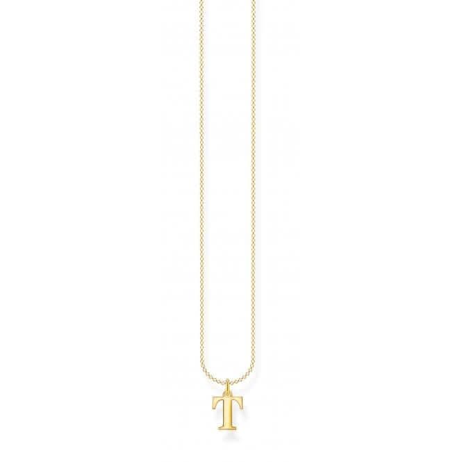 Gold Plated Letter T Necklace KE2029 - 413 - 39 - L45VThomas Sabo Charm Club CharmingKE2029 - 413 - 39 - L45V