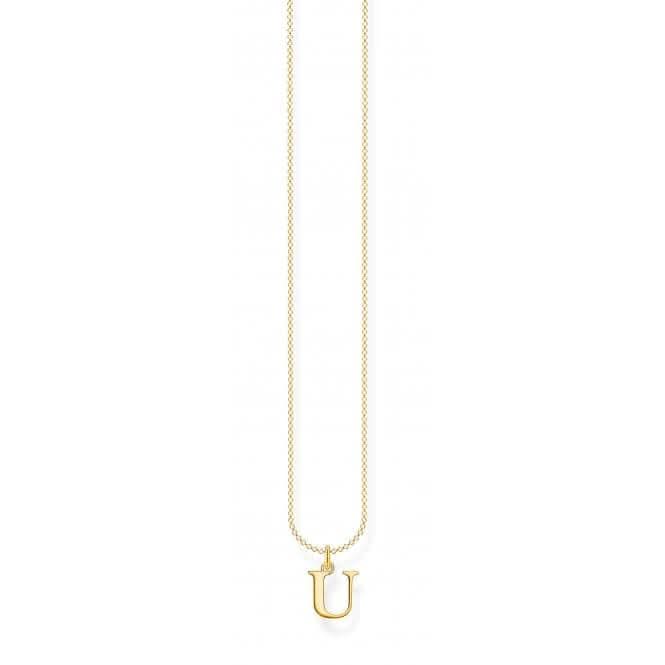 Gold Plated Letter U Necklace KE2030 - 413 - 39 - L45VThomas Sabo Charm Club CharmingKE2030 - 413 - 39 - L45V