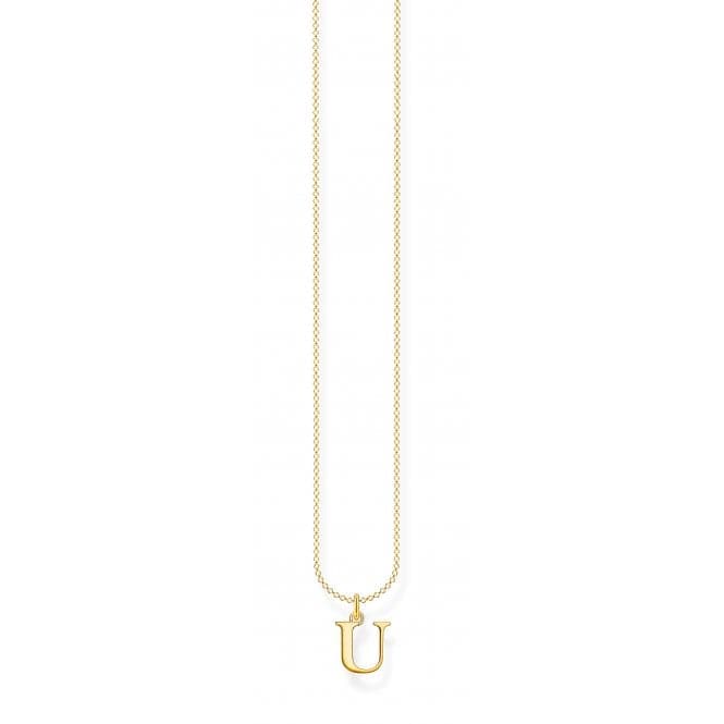 Gold Plated Letter U Necklace KE2030 - 413 - 39 - L45VThomas Sabo Charm Club CharmingKE2030 - 413 - 39 - L45V