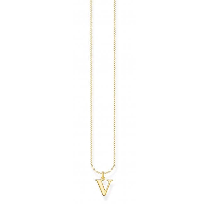 Gold Plated Letter V Necklace KE2031 - 413 - 39 - L45VThomas Sabo Charm Club CharmingKE2031 - 413 - 39 - L45V