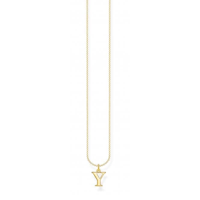 Gold Plated Letter Y Necklace KE2034 - 413 - 39 - L45VThomas Sabo Charm Club CharmingKE2034 - 413 - 39 - L45V