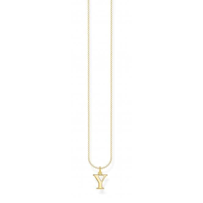 Gold Plated Letter Y Necklace KE2034 - 413 - 39 - L45VThomas Sabo Charm Club CharmingKE2034 - 413 - 39 - L45V
