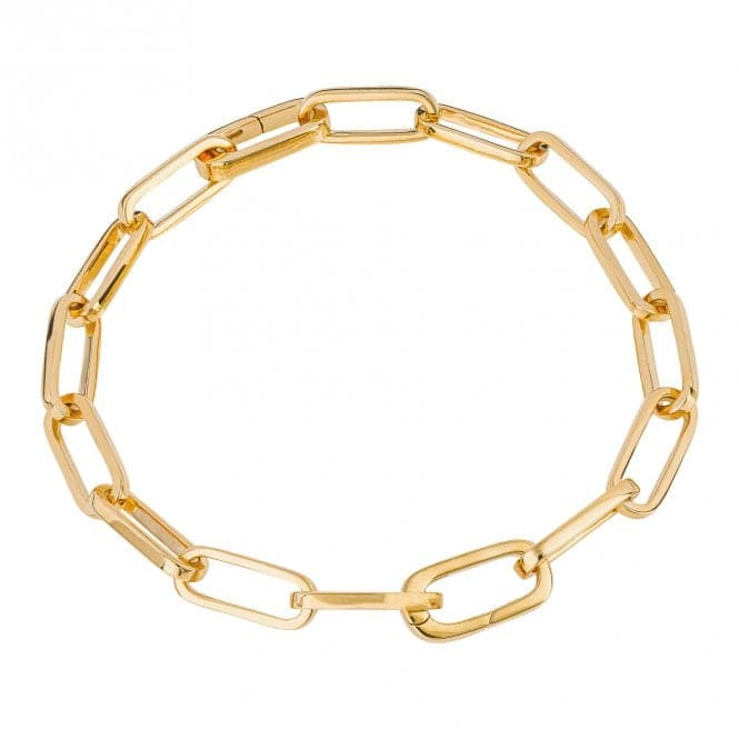 Gold Plated Long Link Chain Bracelet B5391BeginningsB5391