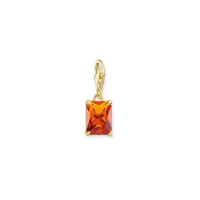 Gold Plated Orange Stone Charm 1868 - 472 - 4Thomas Sabo Charm Club1868 - 472 - 4