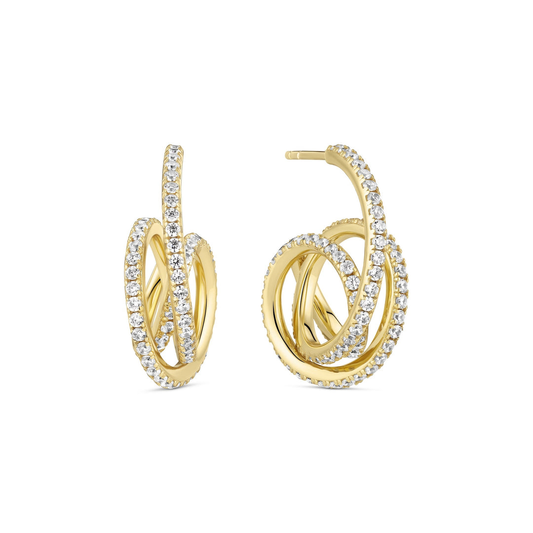 Gold Plated Spirale Piccolo Earrings SJ - E2590 - CZ - YGSif JakobsSJ - E2590 - CZ - YG