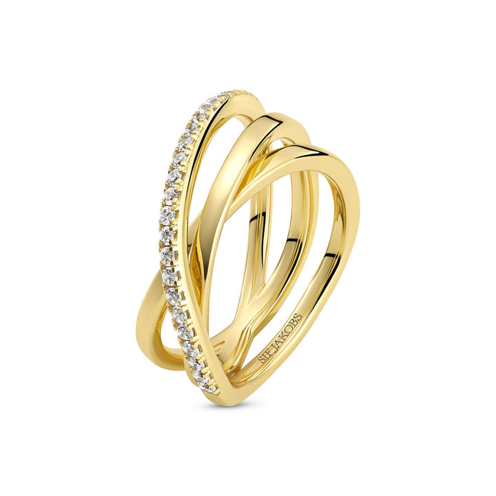 Gold Plated Spirale Ring SJ - R2590 - CZ - YGSif JakobsSJ - R2590 - CZ - YG - 50