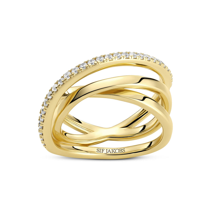 Gold Plated Spirale Ring SJ - R2590 - CZ - YGSif JakobsSJ - R2590 - CZ - YG - 50