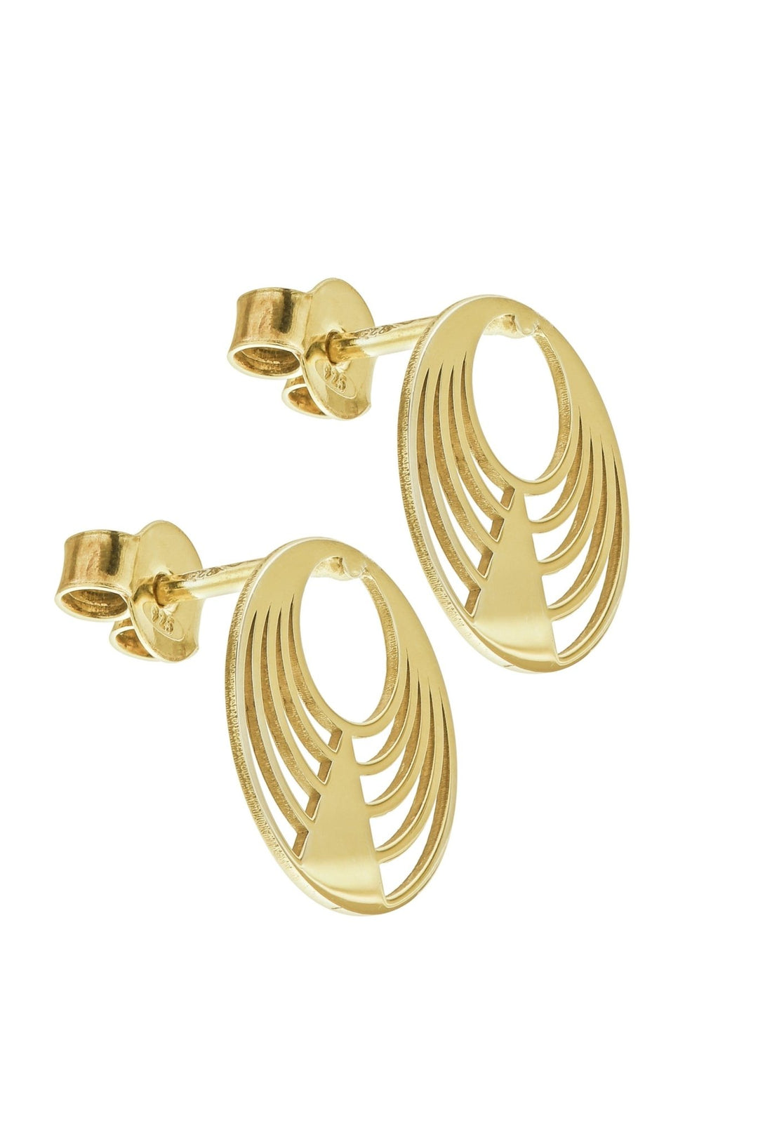 Gold Plated Sterling Silver Cut - Out 12mm Stud EarringsThe Fine CollectiveBA0063864