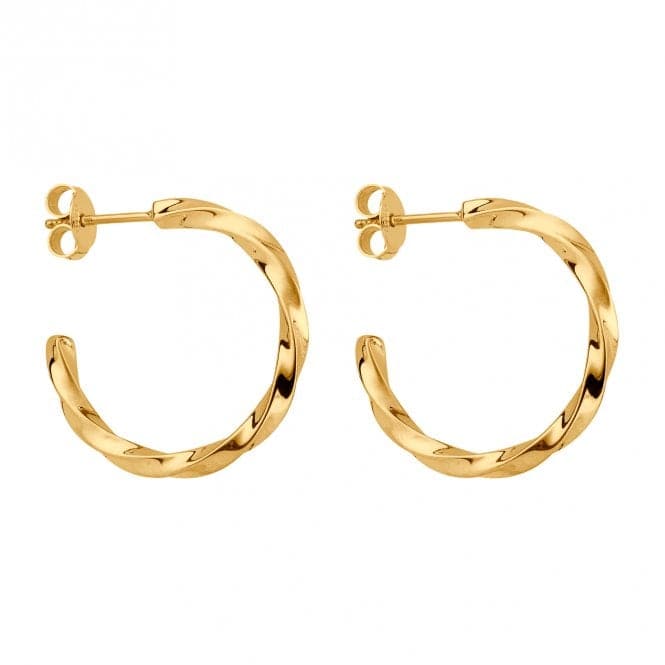 Gold Plated Twisted Hoop Earrings E6269BeginningsE6269
