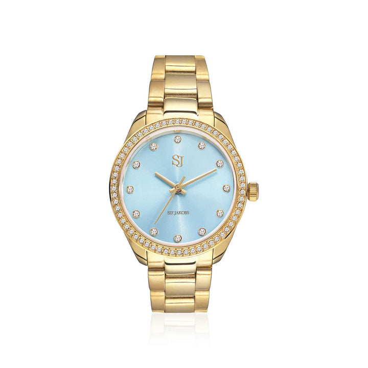 Gold Plated Valeria Set Light Blue SJ - W2303SET - CZ - YGSif JakobsSJ - W2303SET - CZ - YG