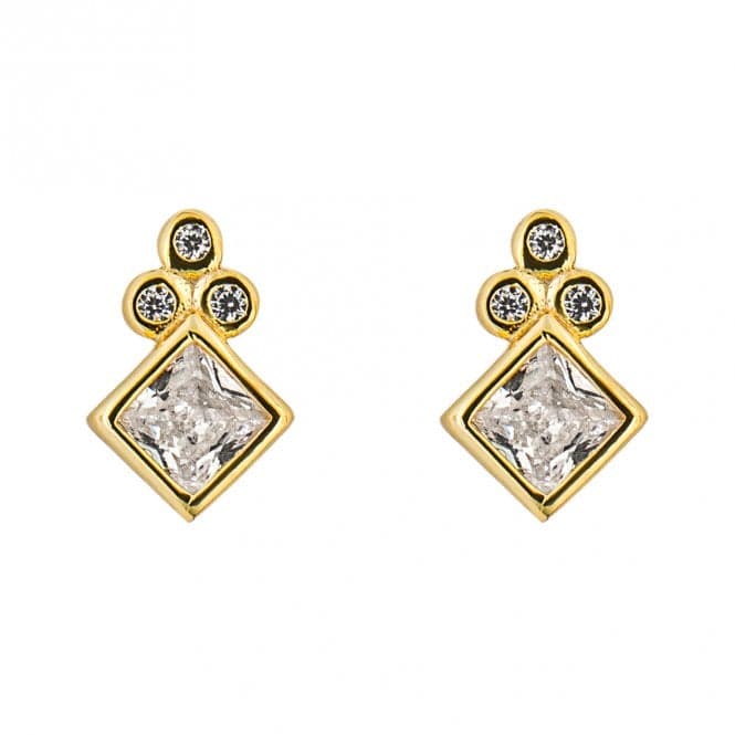 Gold Plated Zirconia Lozengue Earrings E6273CBeginningsE6273C