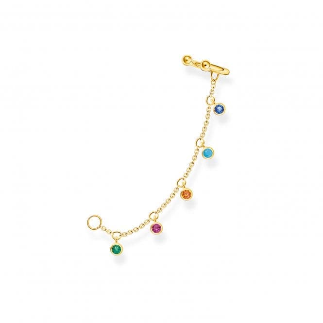 Gold Plated Zirconia Multicoloured Stones Single Ear Cuff EC0025 - 488 - 7Thomas Sabo Charm Club CharmingEC0025 - 488 - 7