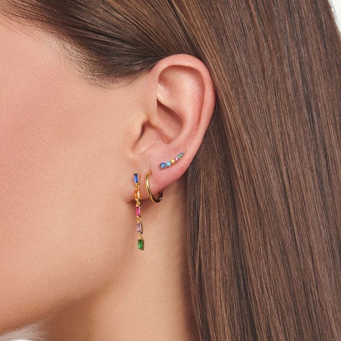 Gold Plated Zirconia Multicoloured Stones Single Earring H2184 - 488 - 7Thomas Sabo Charm Club CharmingH2184 - 488 - 7