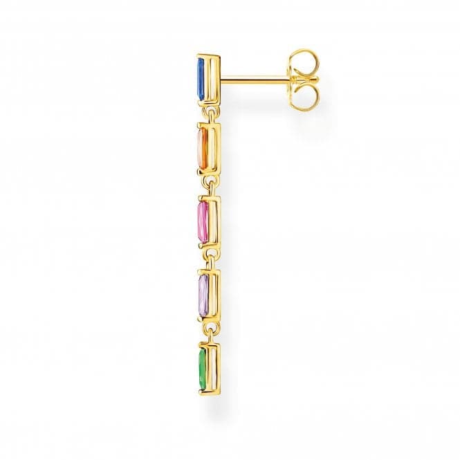 Gold Plated Zirconia Multicoloured Stones Single Earring H2184 - 488 - 7Thomas Sabo Charm Club CharmingH2184 - 488 - 7